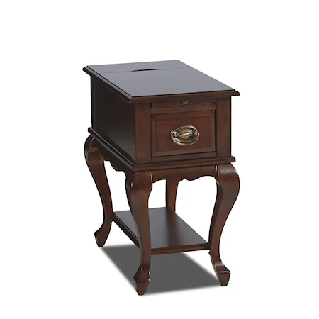 End Table with Cabriole Legs and Storage Drawer and Shelf